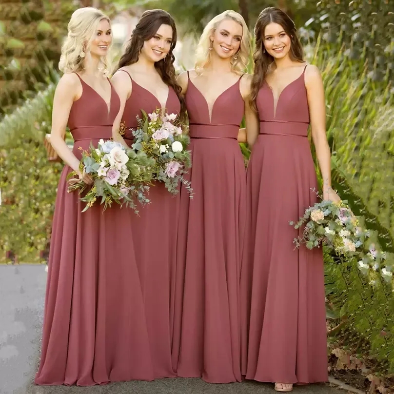 dresses in dusty rose color