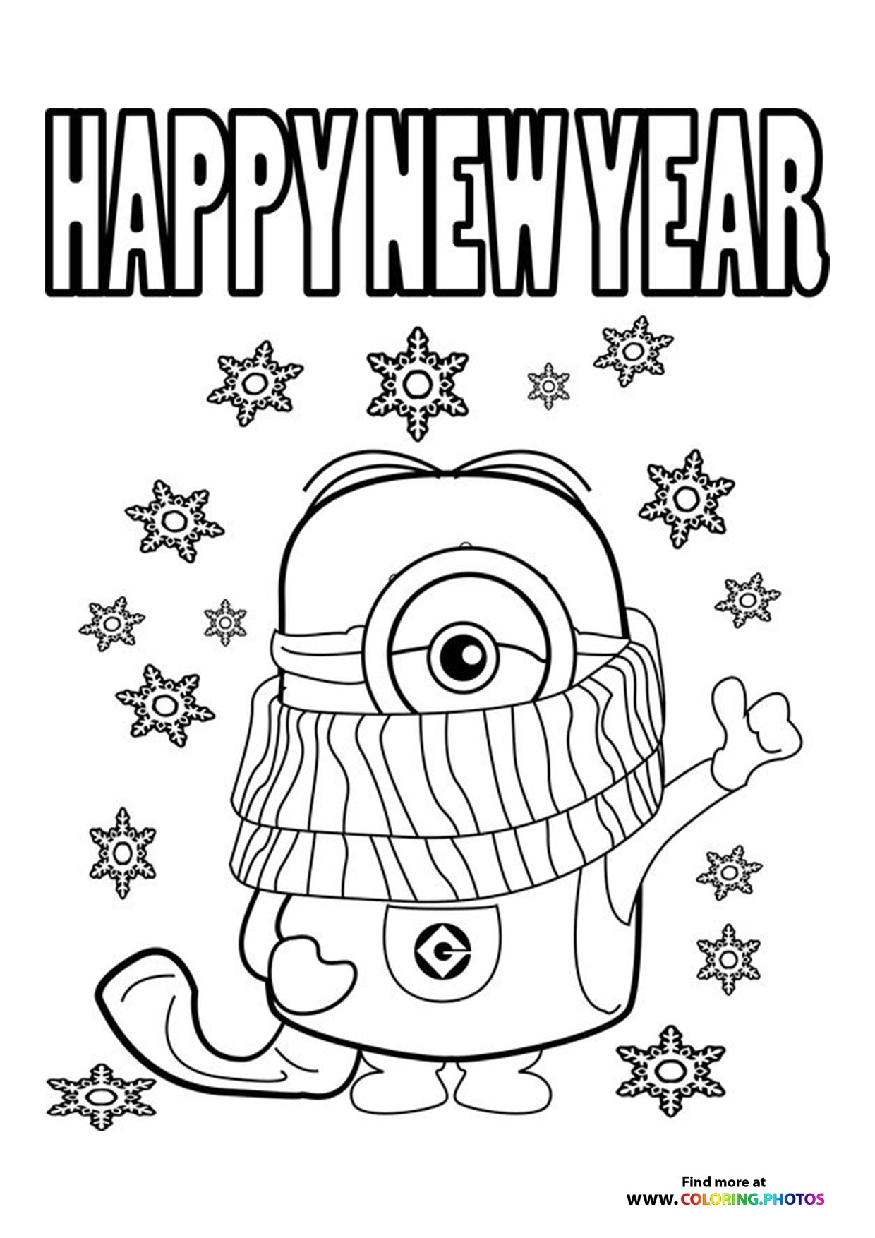 new years pictures to color