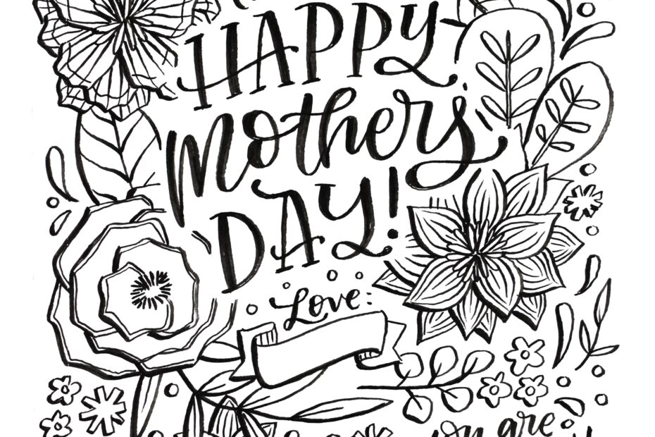 Mother s Day Coloring Page FREE Printable MakeWells