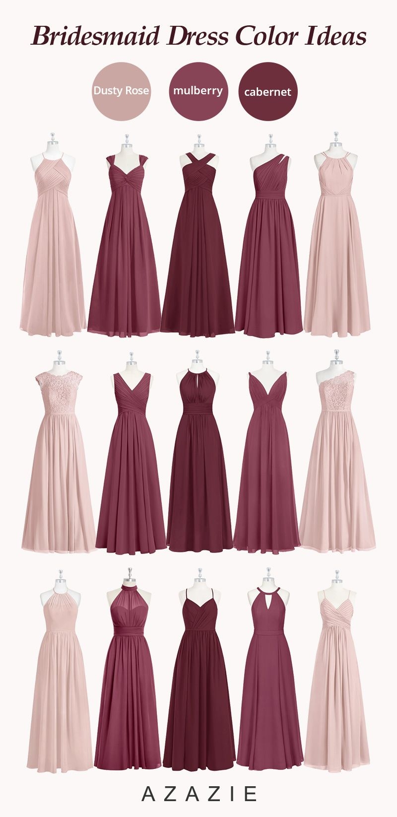 Mulberry Color Bridesmaid Dresses