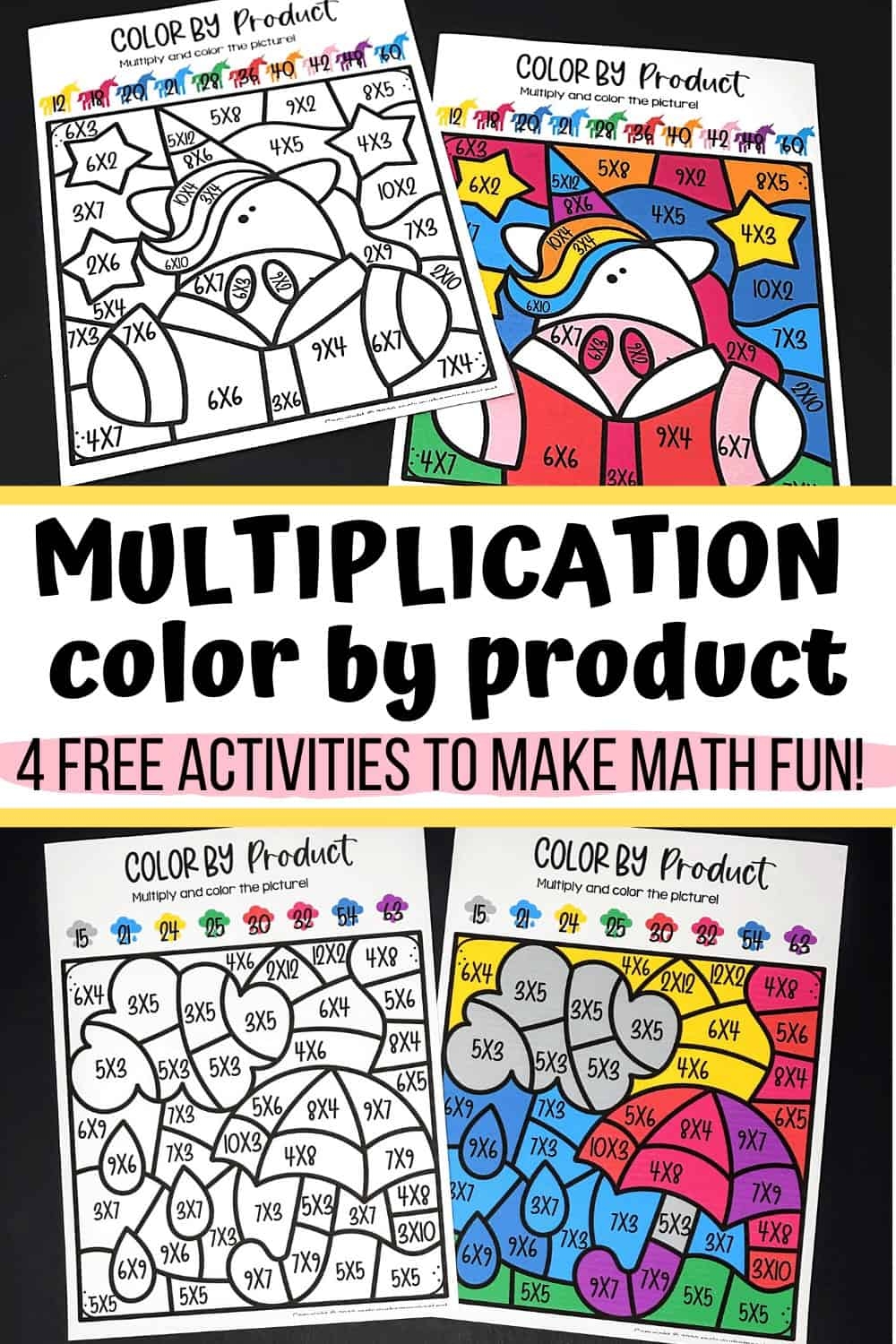 math worksheets coloring multiplication
