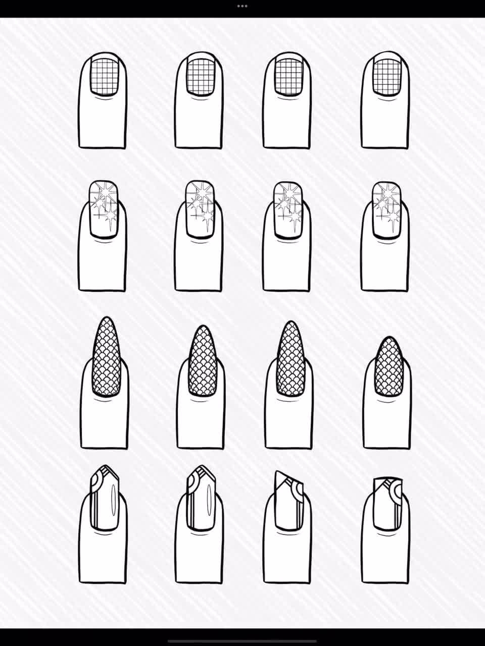 NAIL ART DESIGN Sheets Coloring Pages Practice Template Sheet Cosmetology Resources Nail Tech Nail Art Templates Makeup Student Etsy
