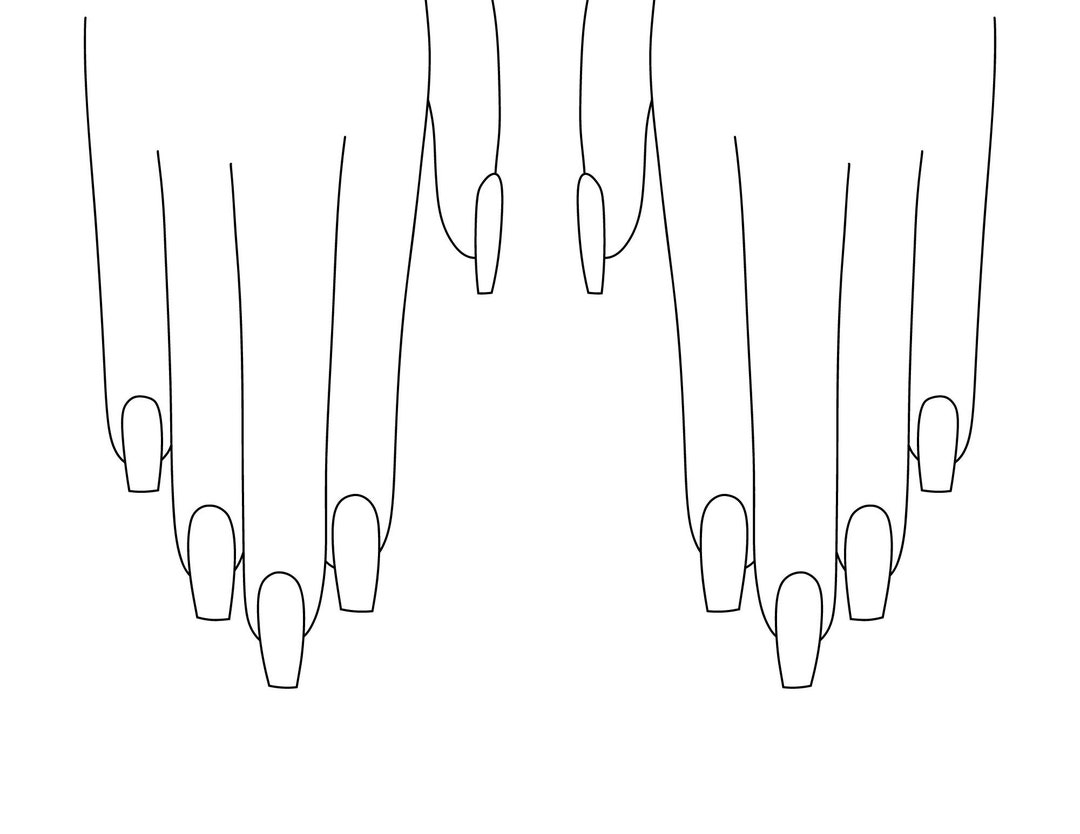 template nail coloring page
