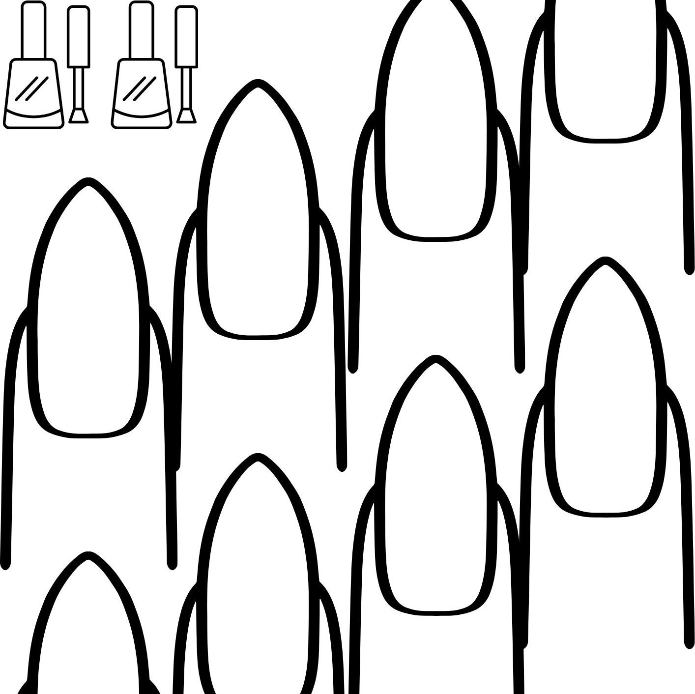 Nail Polish Digital Coloring Page Etsy
