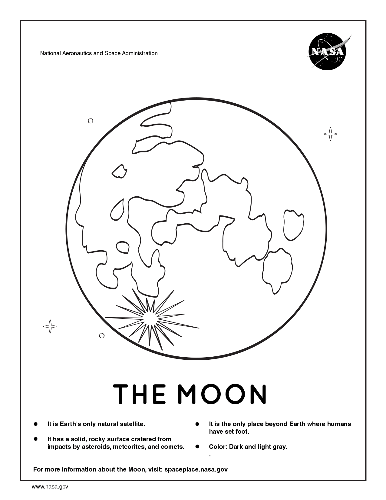 space pictures to color