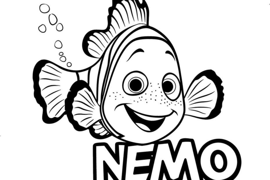 Nemo Clownfish Free Coloring Sheet