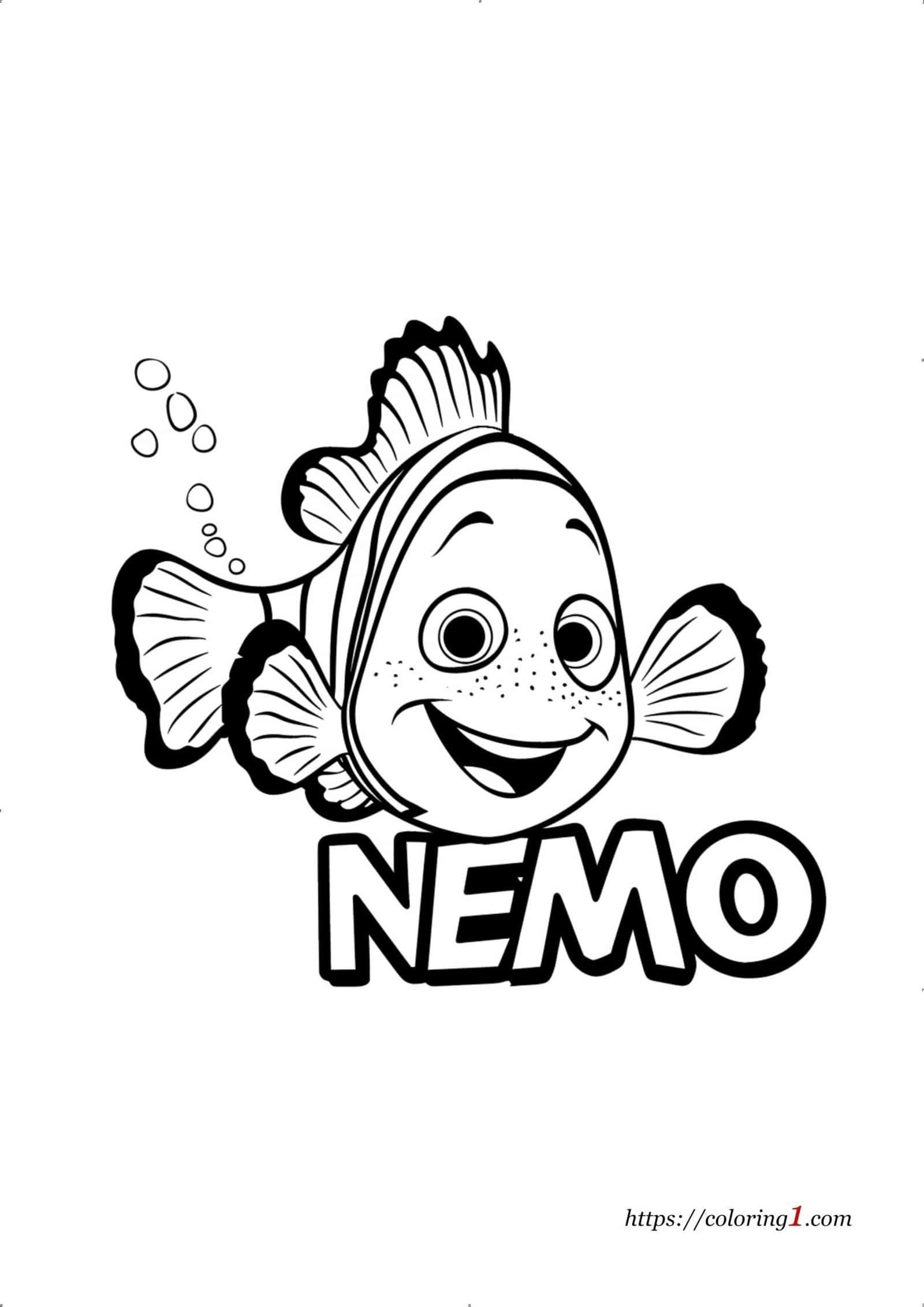 Nemo Clownfish Free Coloring Sheet
