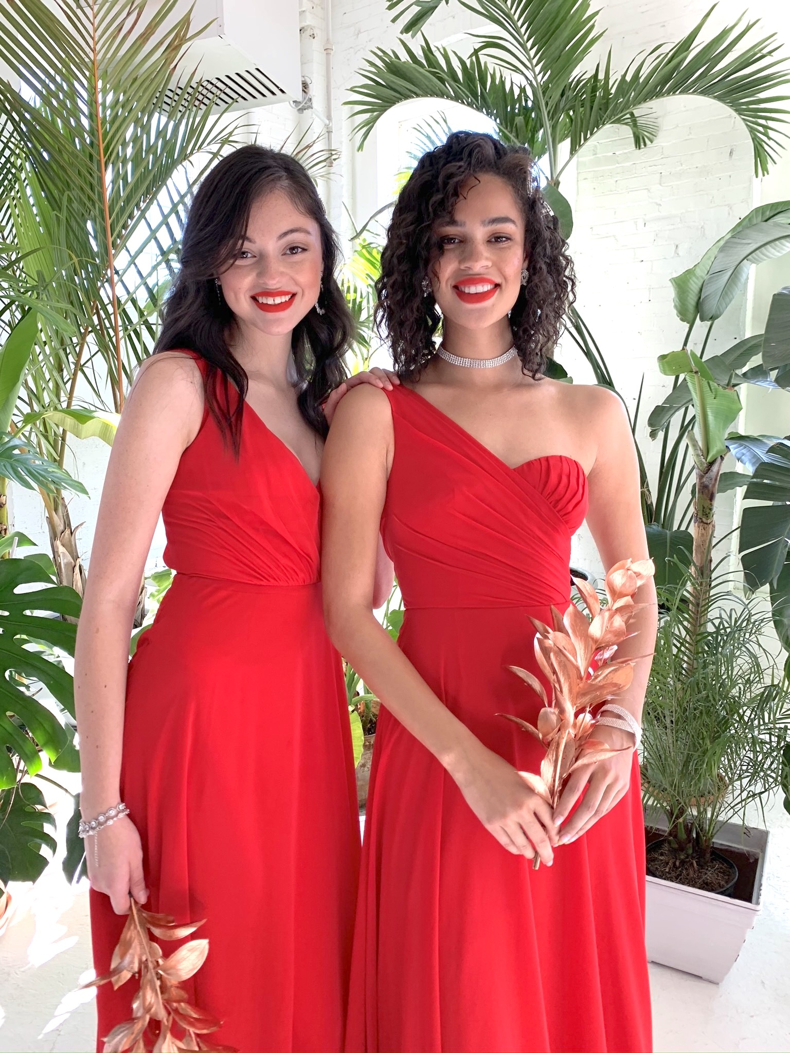 scarlet color dress