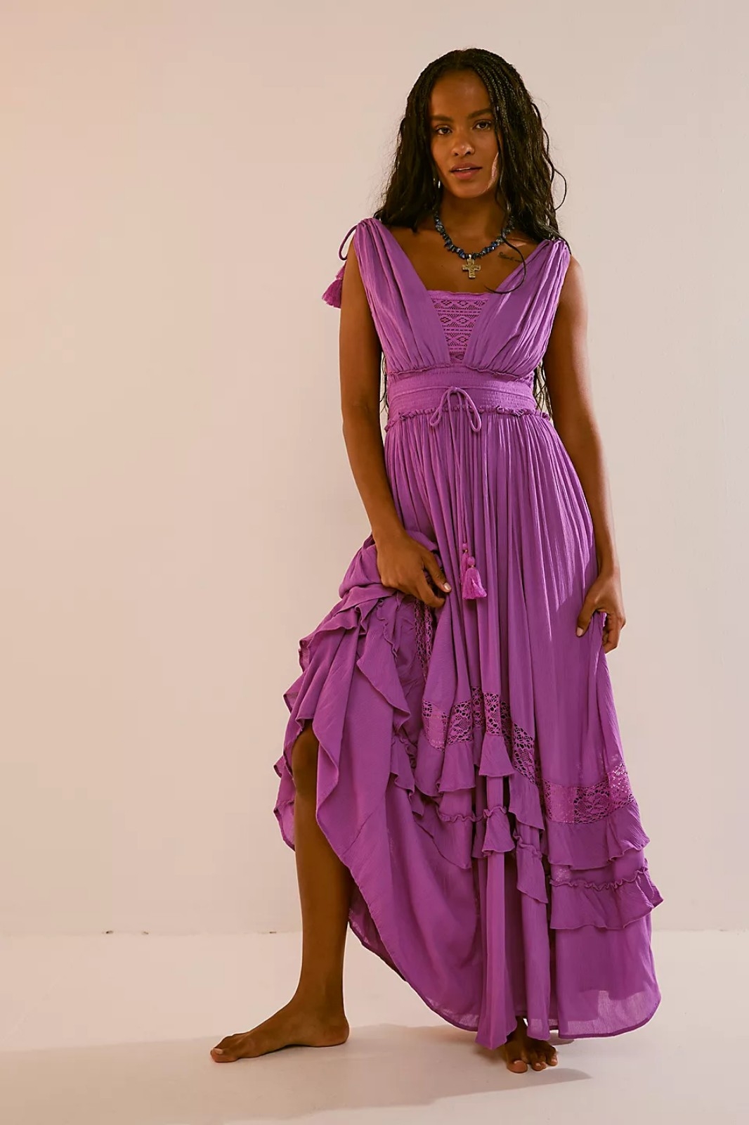 NWT Free People Santa Maria Maxi Dress Color Radiant Orchid Size XS