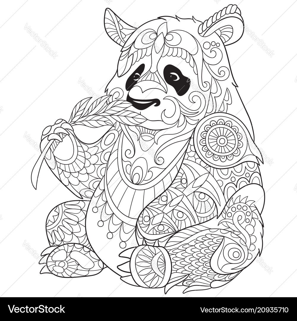 panda coloring pages for adults