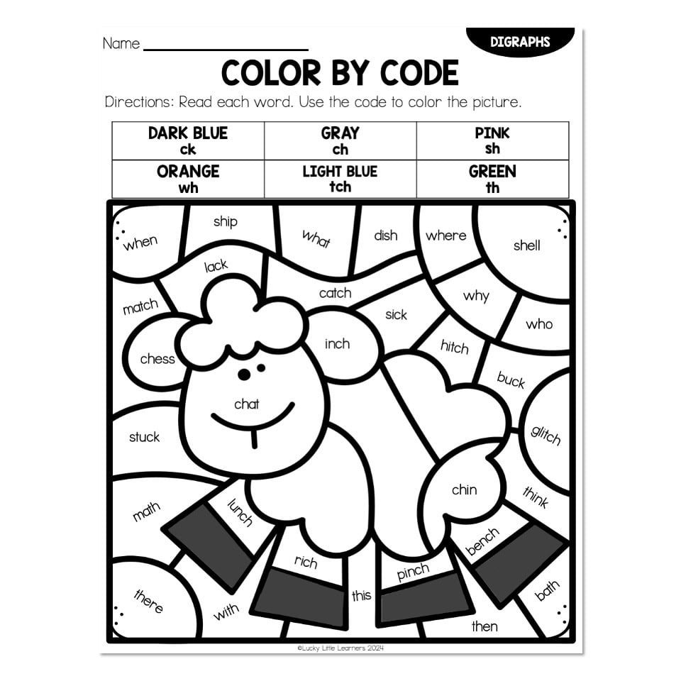 phonics coloring worksheets