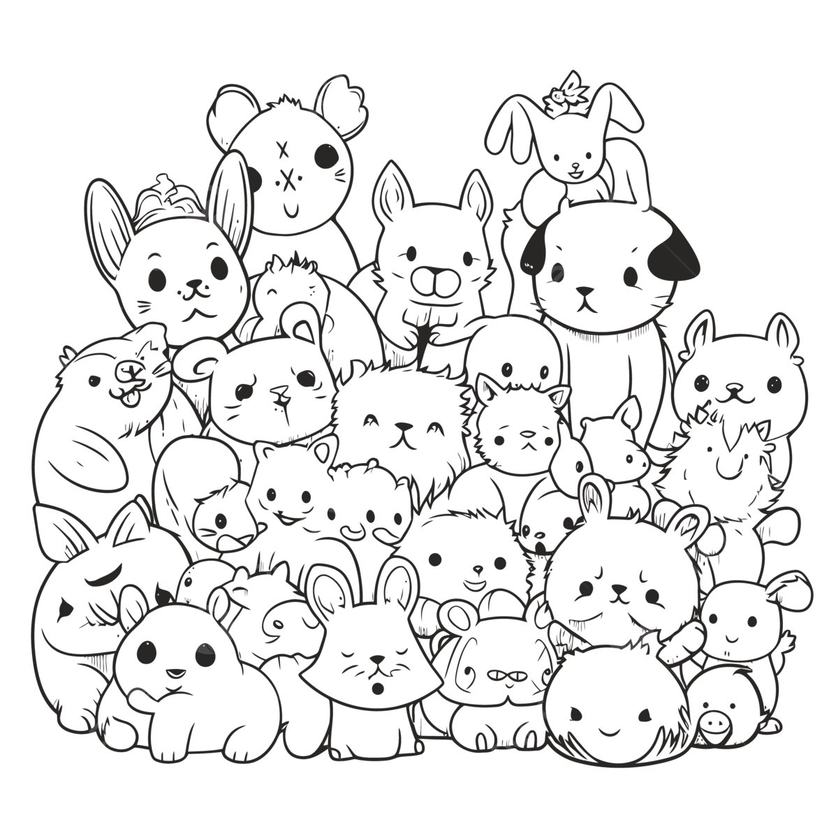 printable cute animal coloring pages