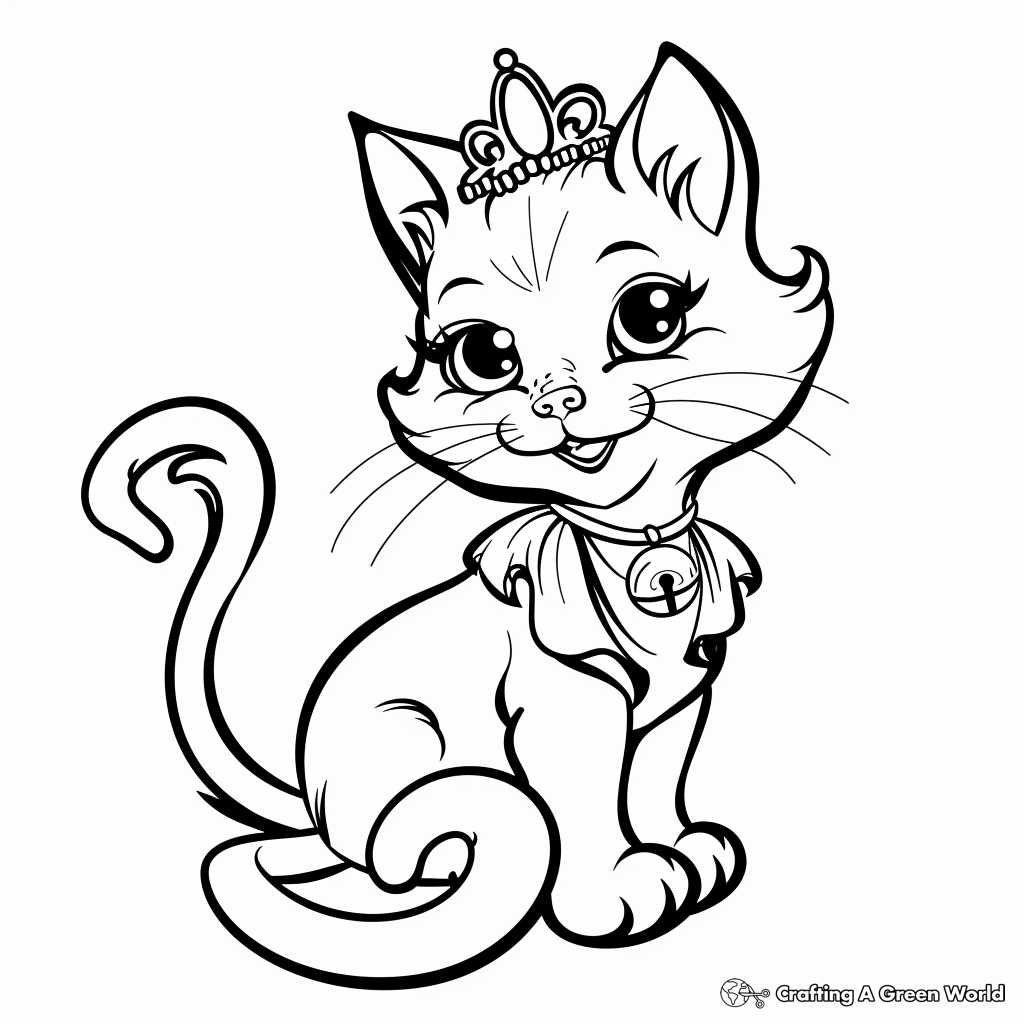 Princess Cat Coloring Pages Free U0026 Printable 