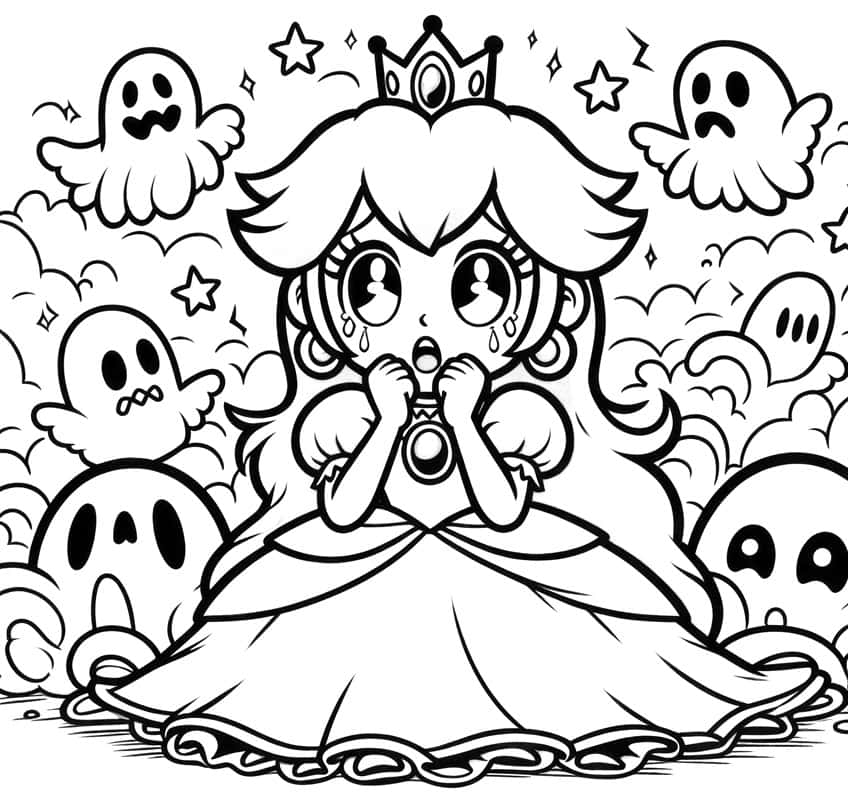 coloring pictures of princess peach