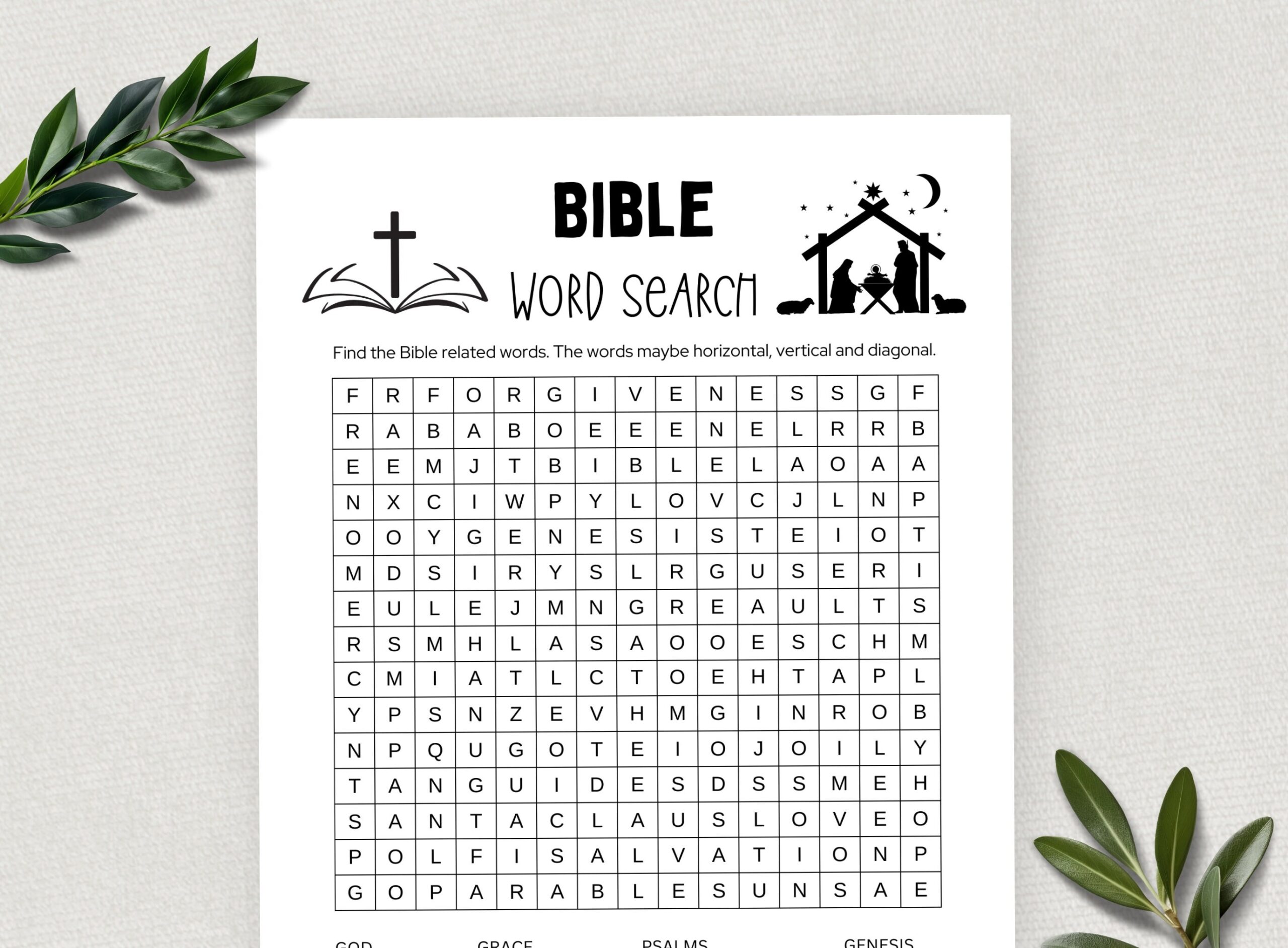 free printable bible word search