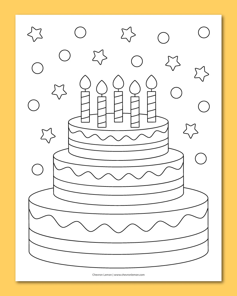 cake printable coloring pages
