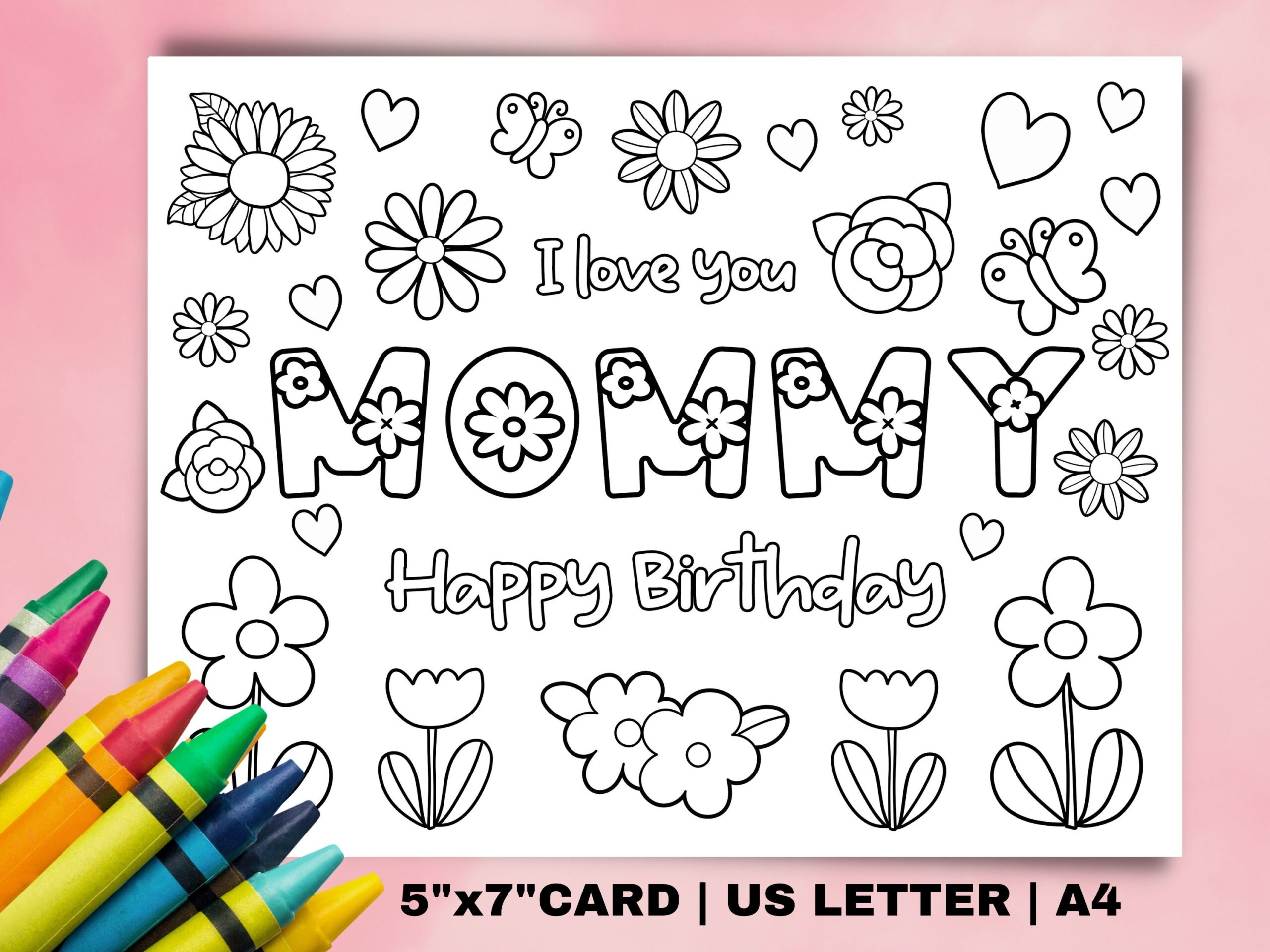 Printable Birthday Coloring Card For Mom Happy Birthday Mommy Worksheets Library