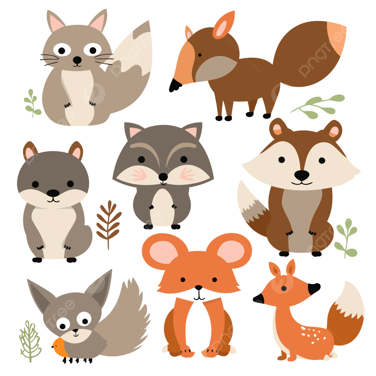 Printable Free Woodland Animal Clipart Woodland Clipart Set With 
