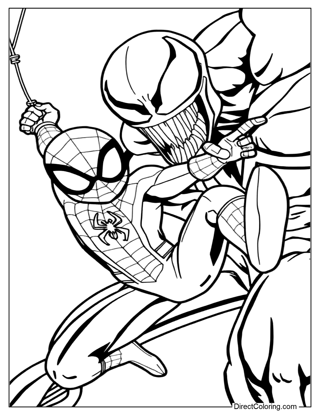printable coloring pictures of spiderman