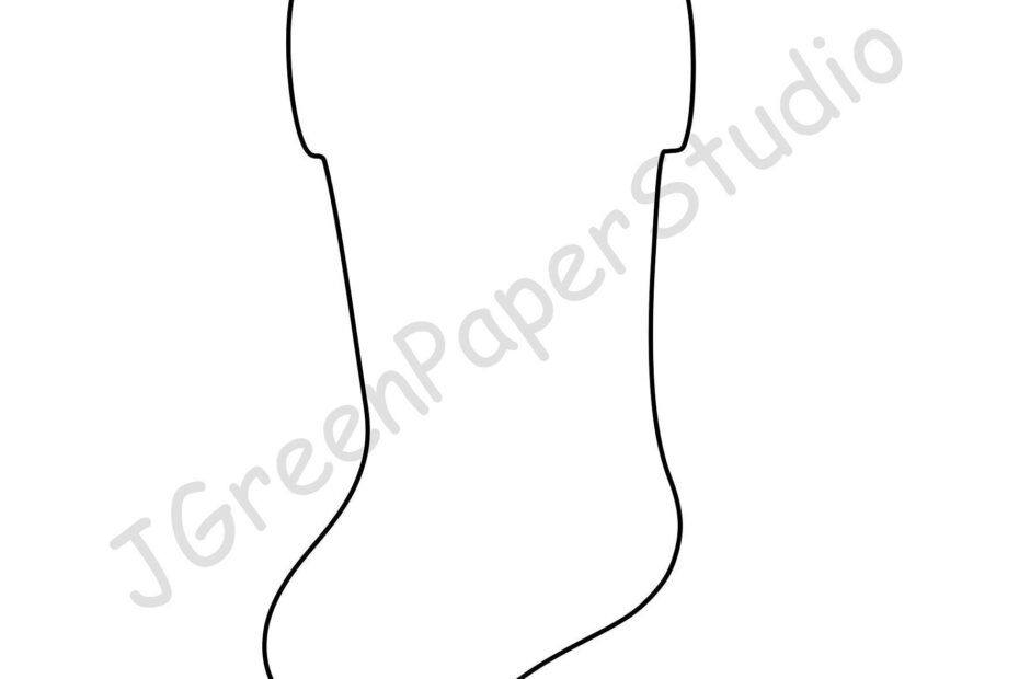 Printable Stocking Template pdf Digital Download Stocking Kids Holiday Coloring Page Crafts Stencil 7 inch Stocking Christmas Bulletin Board Etsy