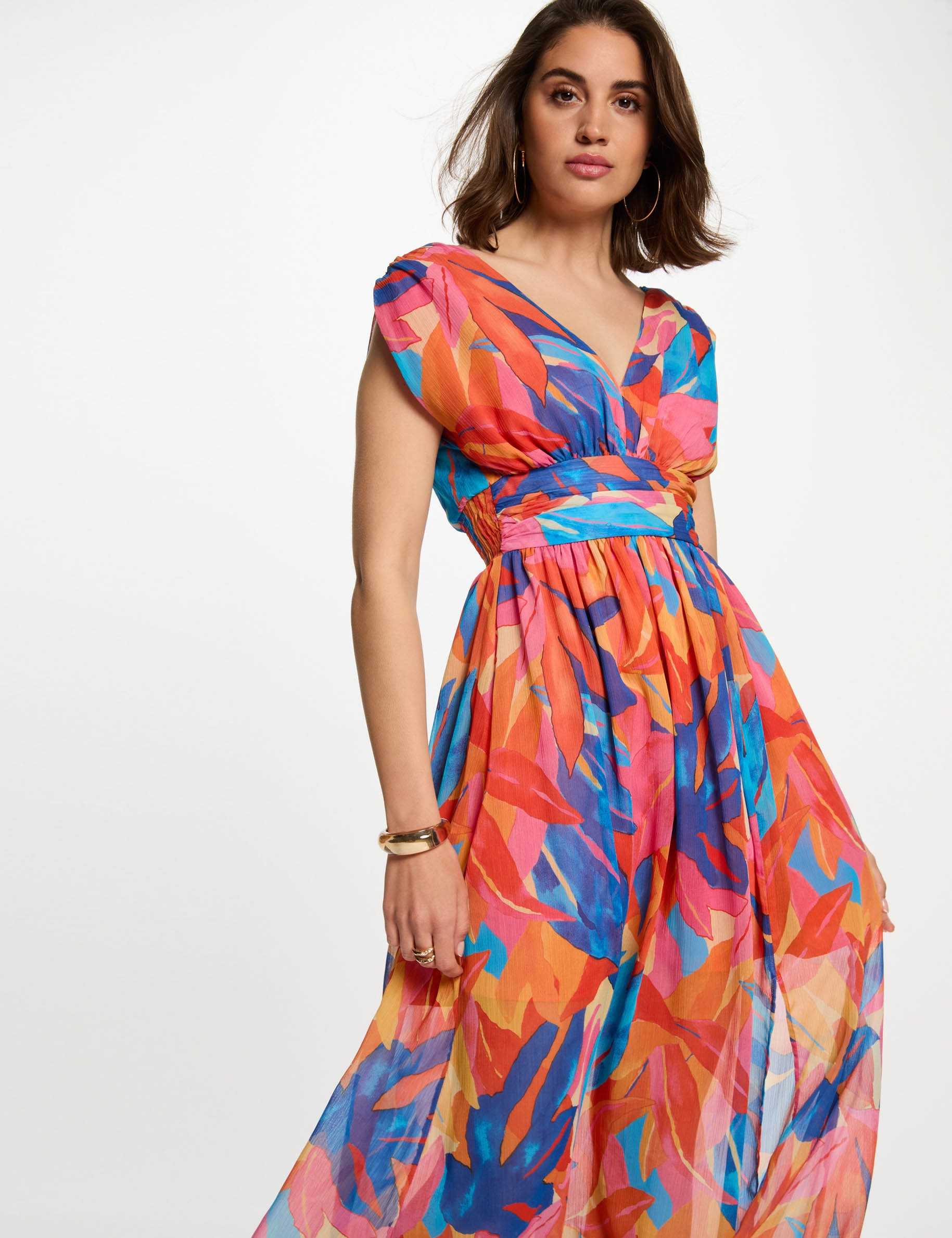 Printed Maxi Straight Dress Multicolor Women Morgan