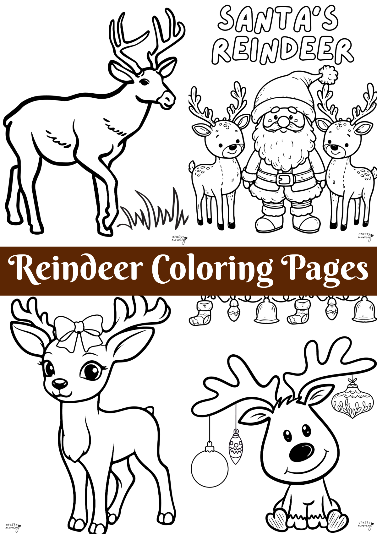 Reindeer Coloring Pages Crafty Morning