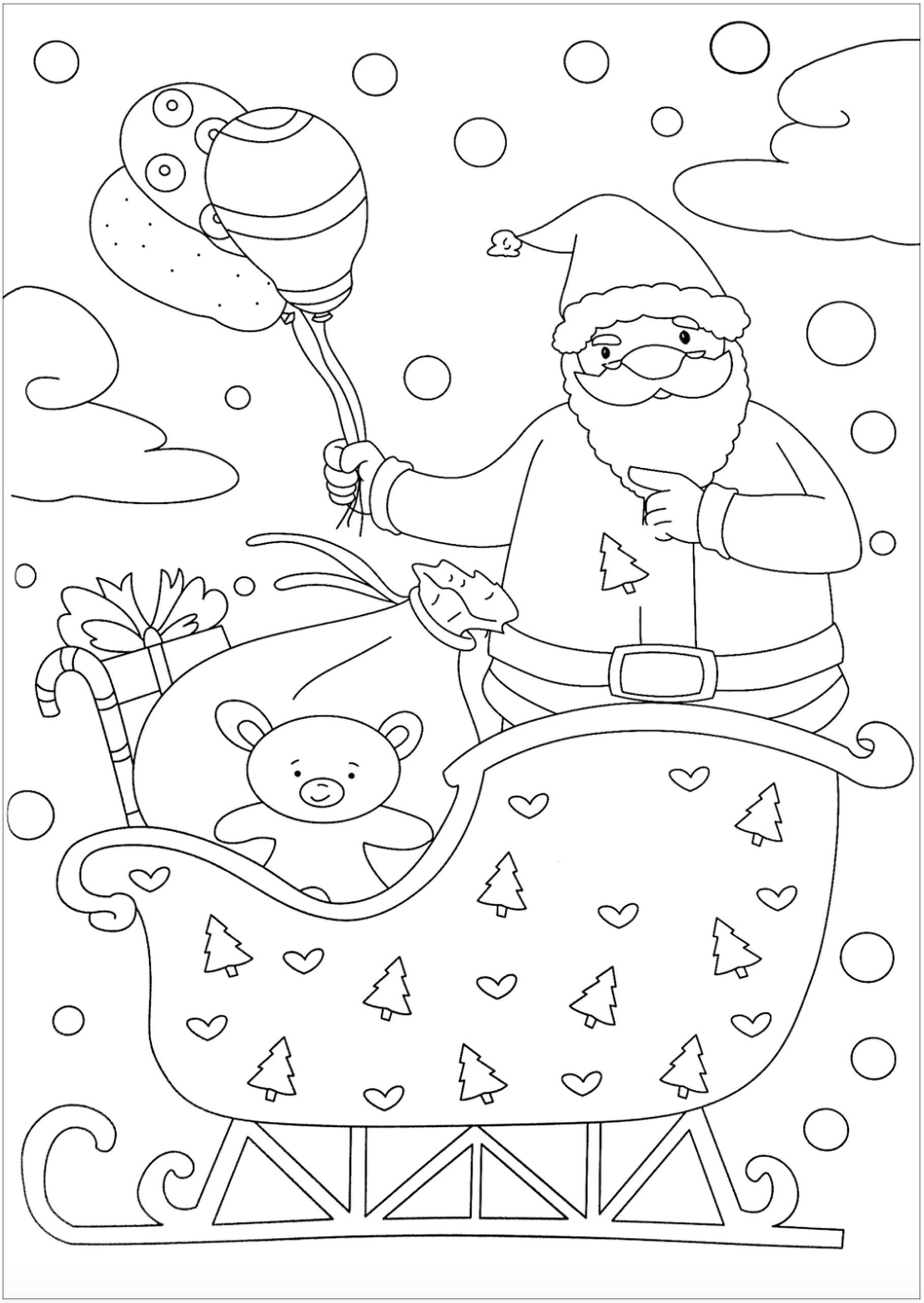 printable coloring santa claus