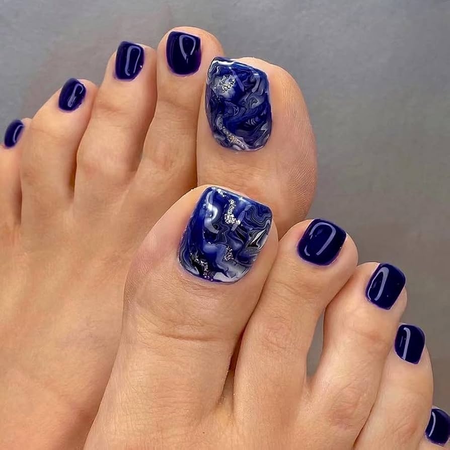 Senvenski Press On Toenails 24pcs Fake Nails Short Square Klein Blue Ombre Acrylic Nails Full Cover With Nail Glue For Women And Girls Gel Nail Kit CD040 Amazon co uk Beauty