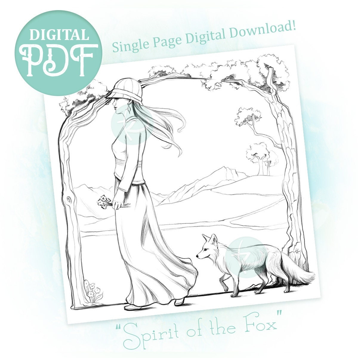 spiroglyphics kitsune coloring pages printable pdf