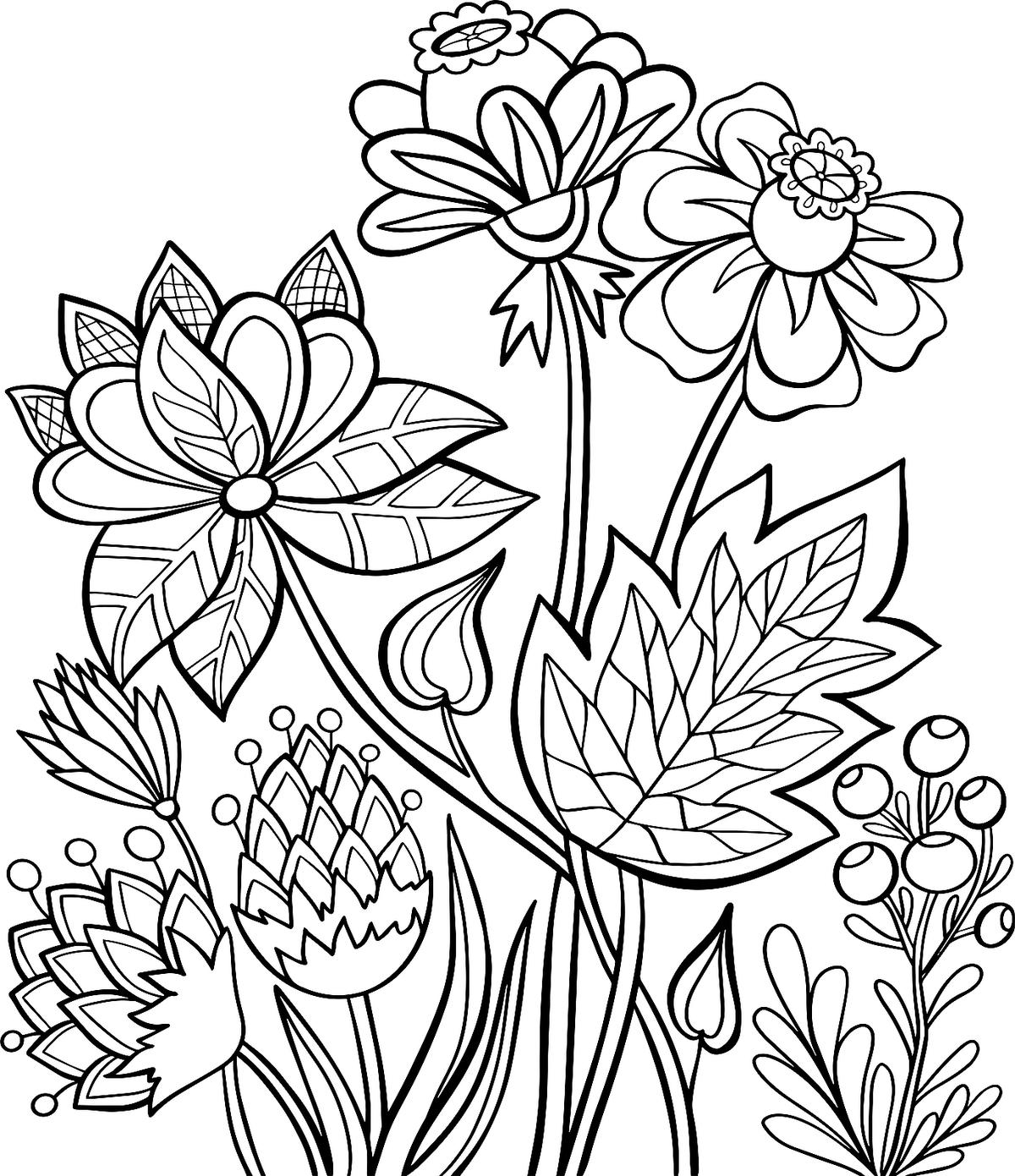 coloring pages flowers printable