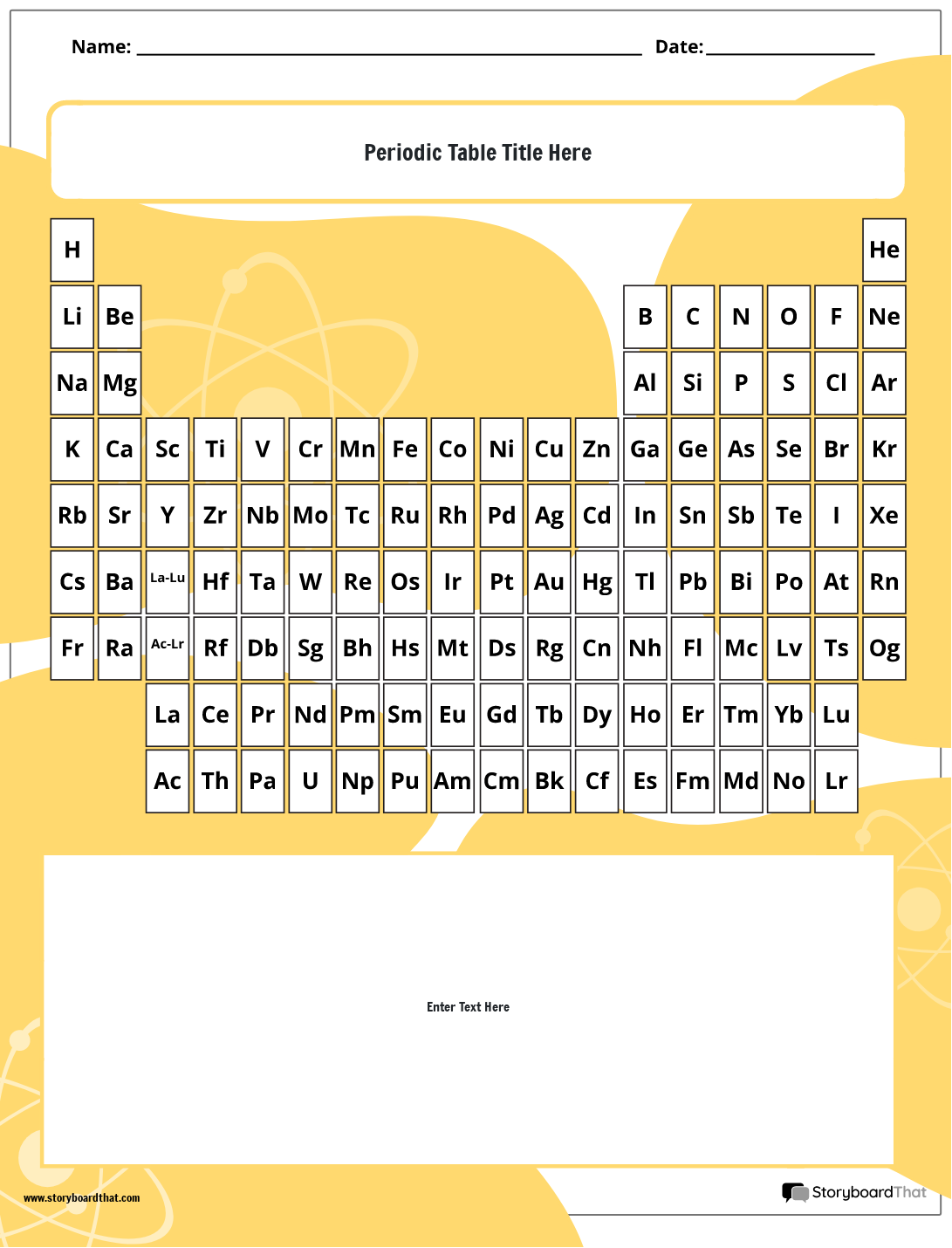 Storyboard That Periodic Table Worksheet Creator