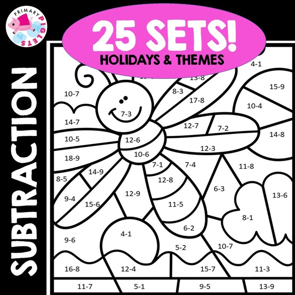 SUBTRACTION COLOR BY CODE SUBTRACTION COLOR BY NUMBER COLOR BY 