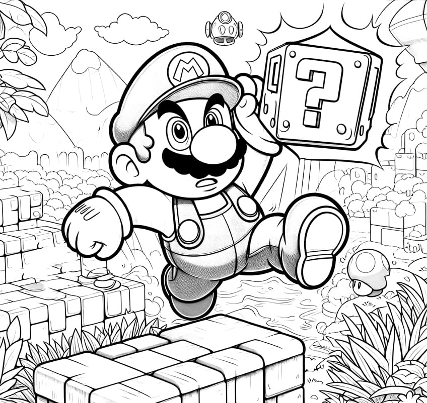 super mario bros coloring pictures