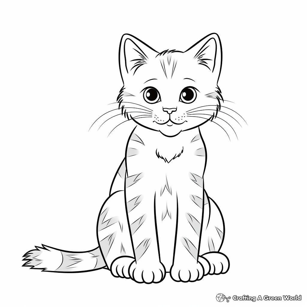 calico cat coloring page