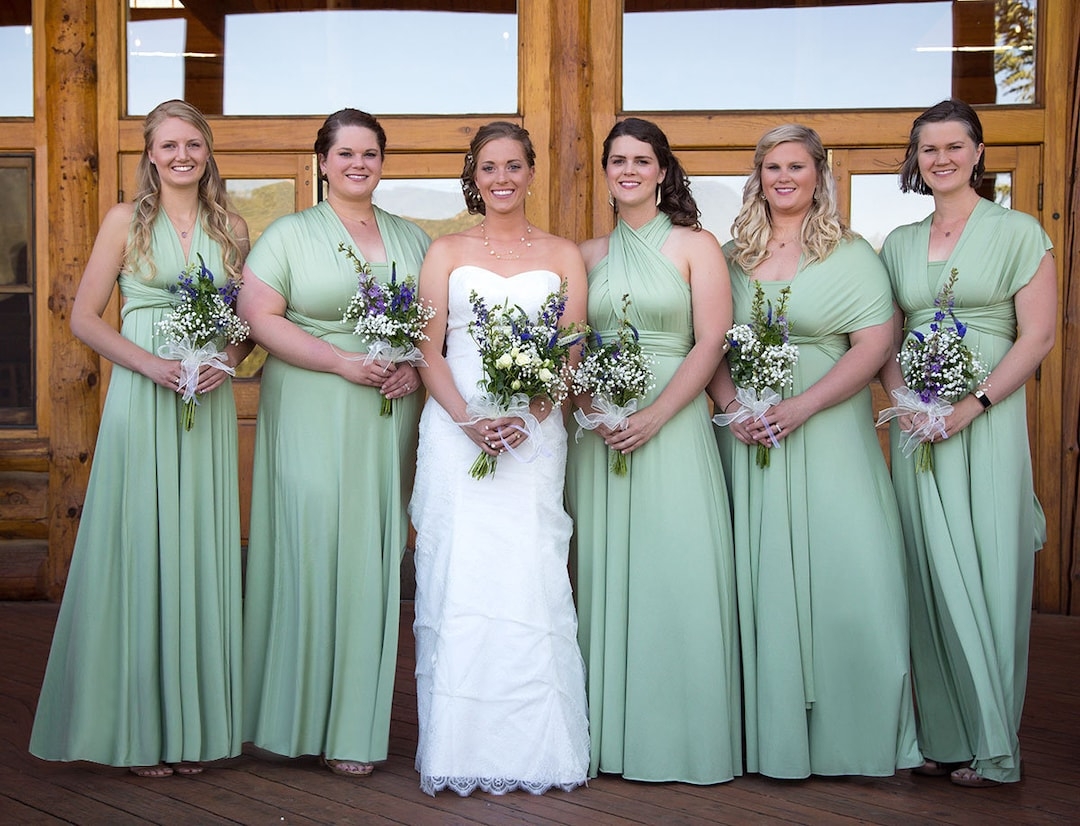 TDY Sage Green Maxi Short Bridesmaid Convertible Infinity Dress Multiway Wrap Wedding Prom Dress Long Ball Gown regular U0026 Plus Size Etsy