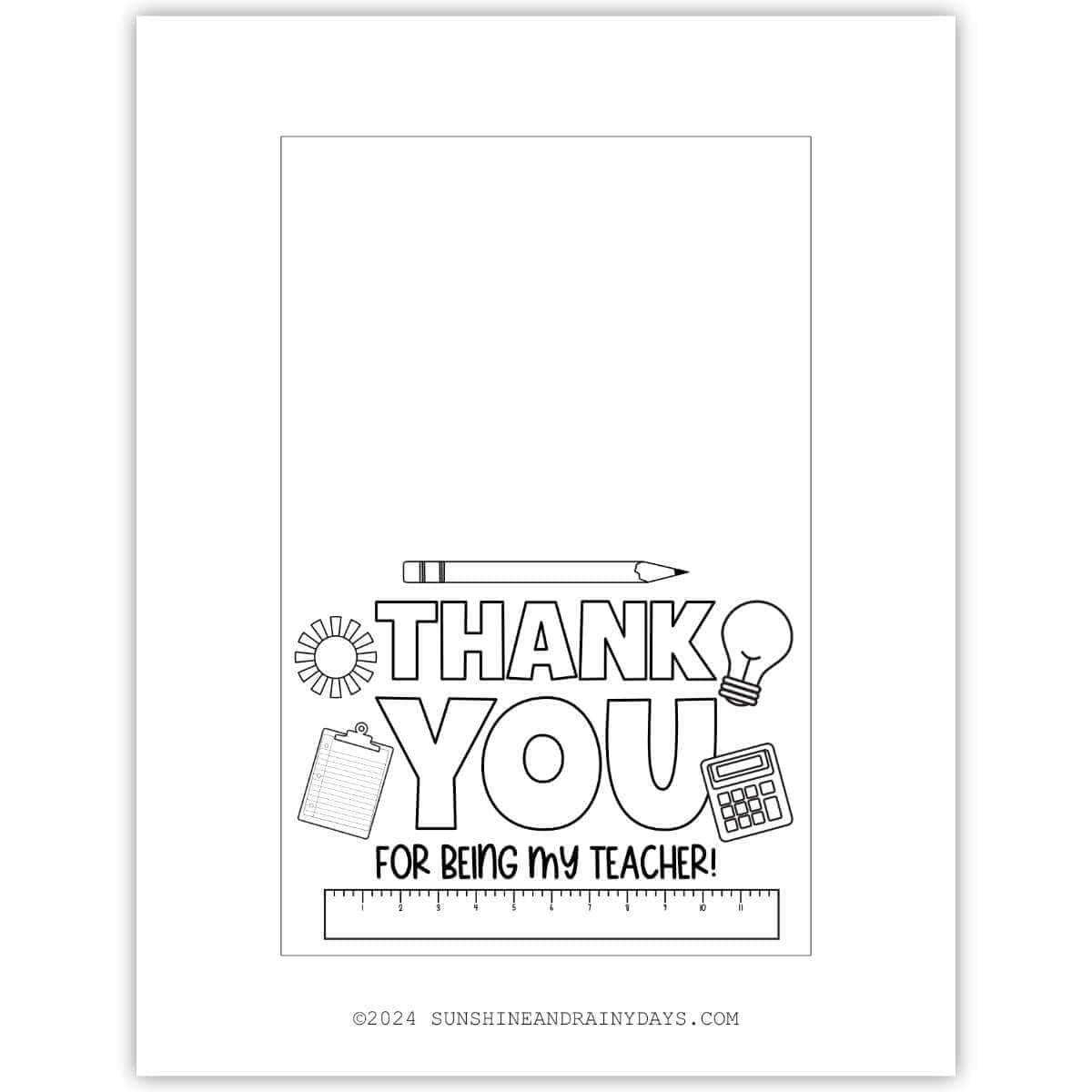 foldable free printable thank you cards to color