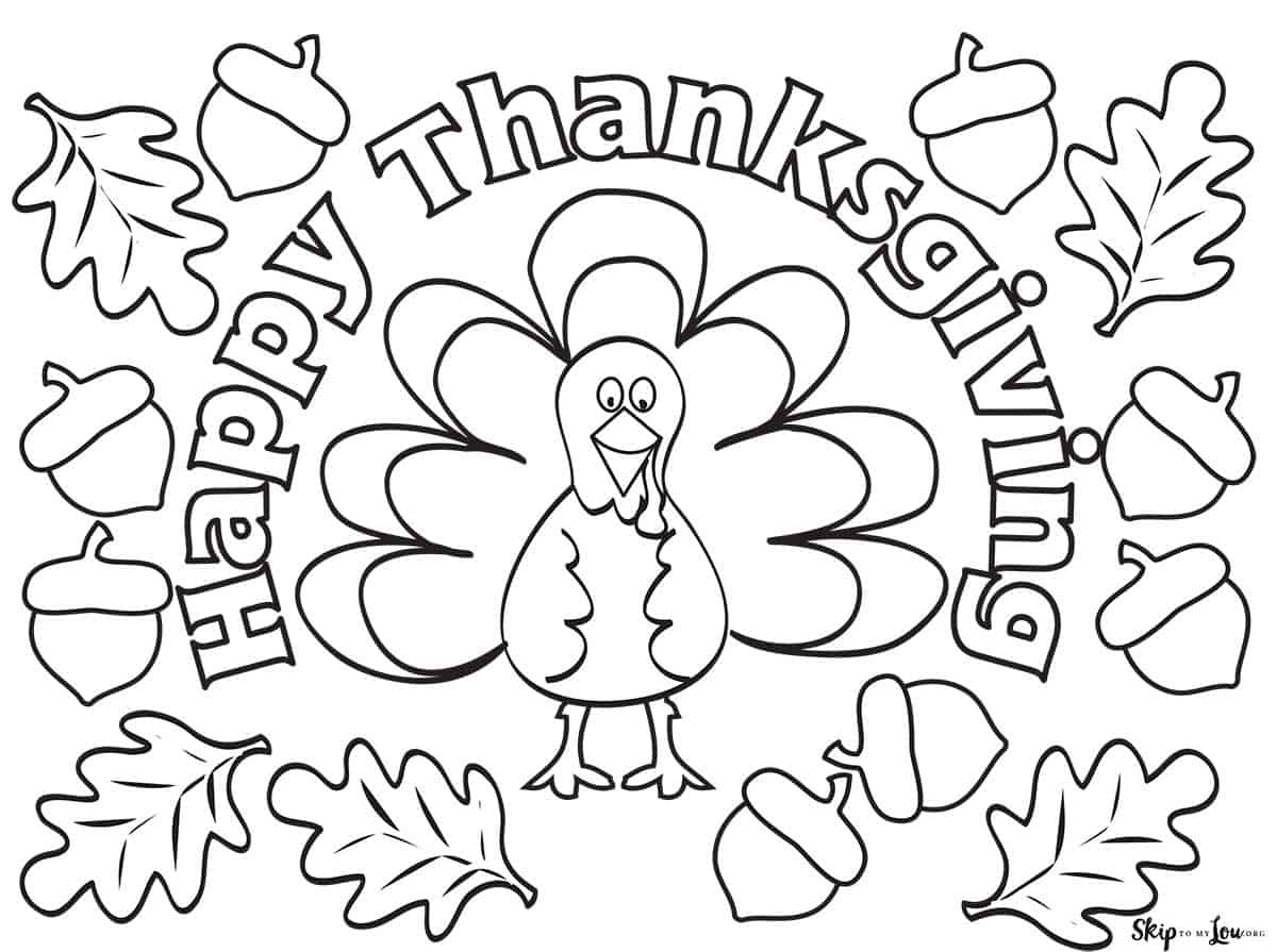 free printable coloring thanksgiving pages