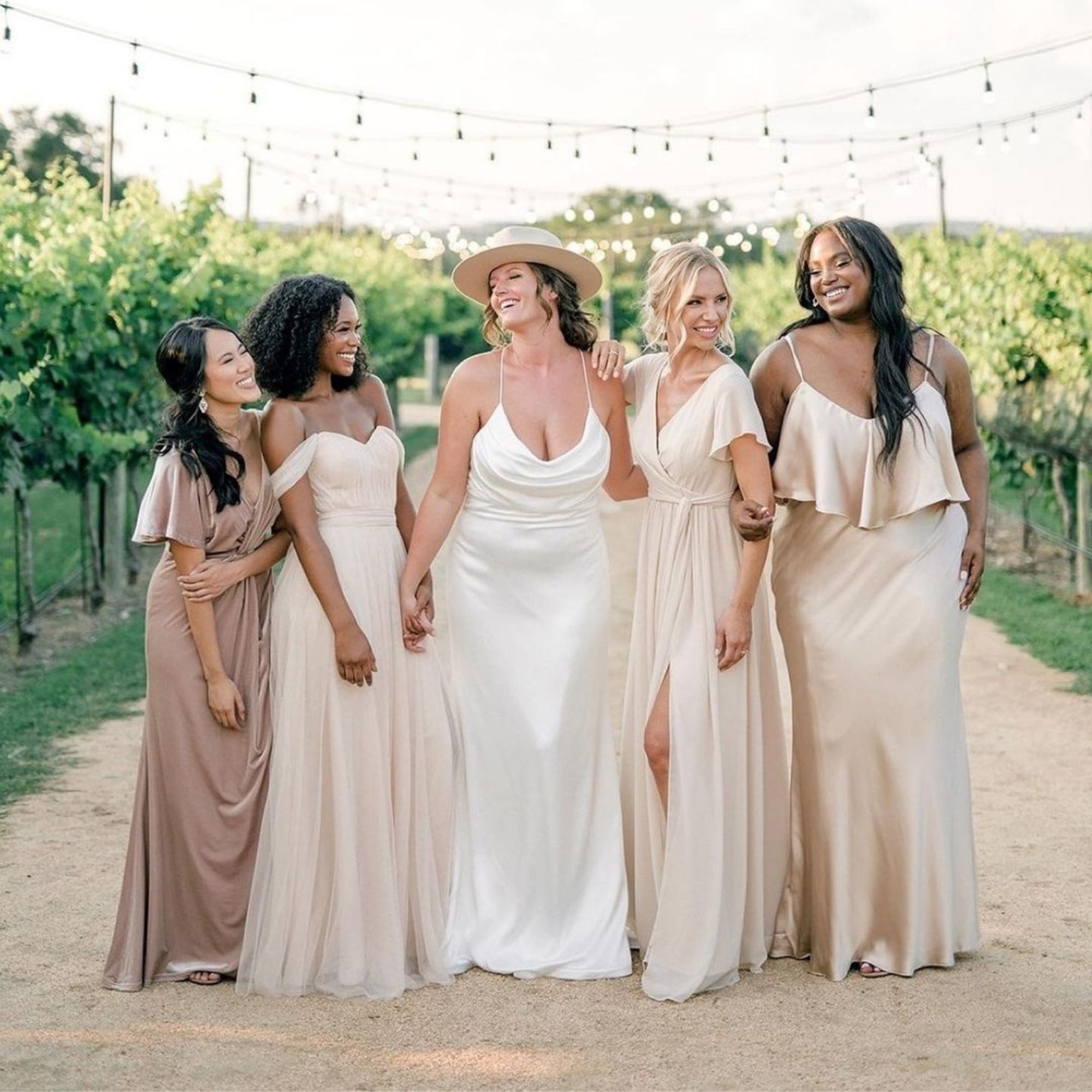 The Most Stunning Champagne Bridesmaid Dresses In Every Style
