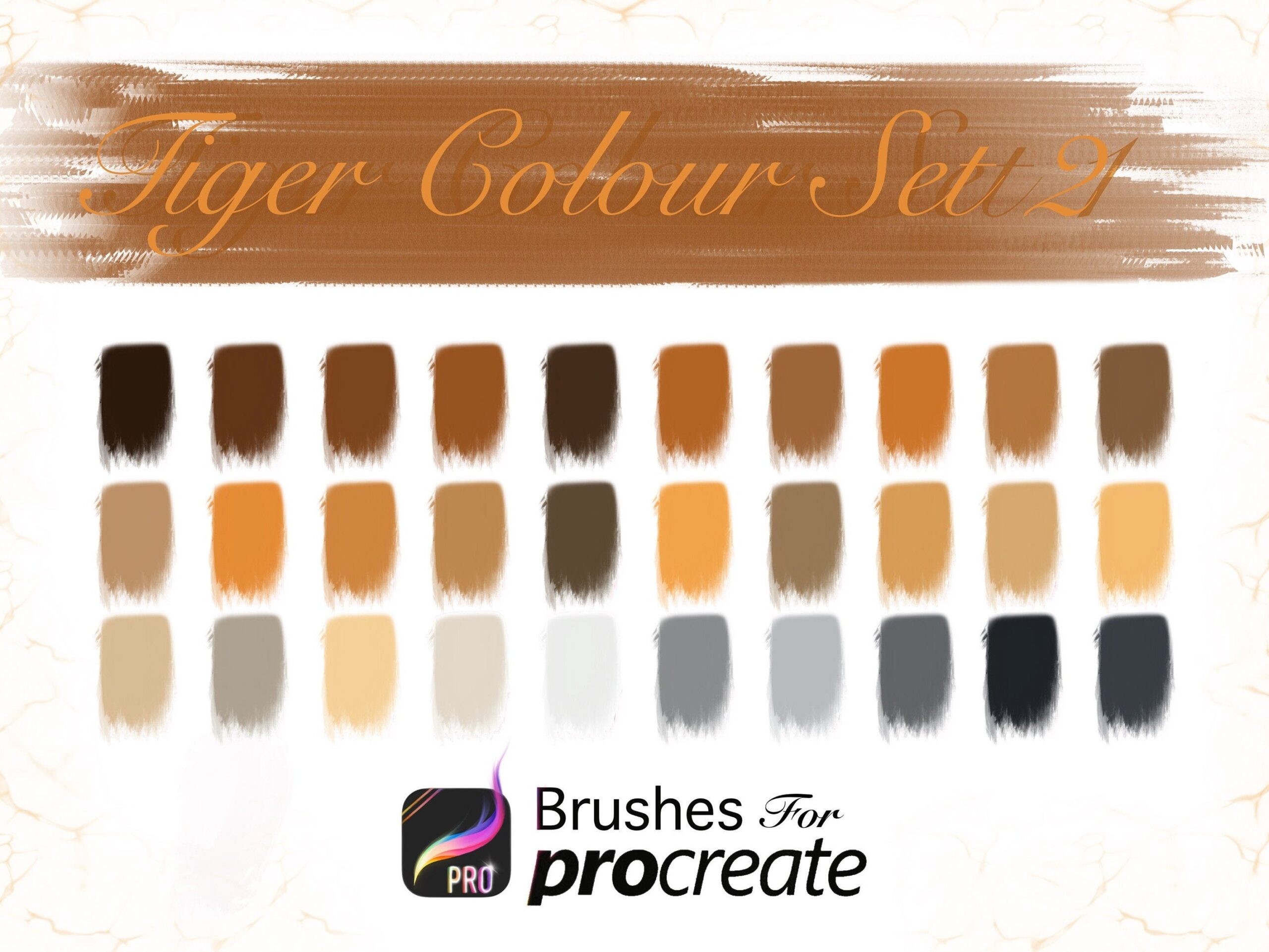 Tiger Colour Set 2 Procreate Colour Palettes Etsy