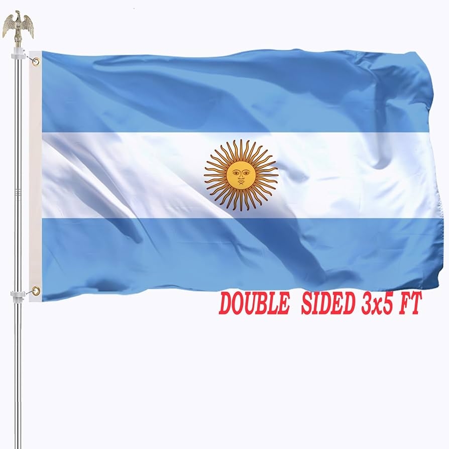 Tnpun Argentina Flag 3x5 Outdoor Double Sided Argentinian Flags Vivid Color Heavy Duty 210D Nylon Cloth With 2 Brass Grommets 4 Rows Of Stitches Buy 