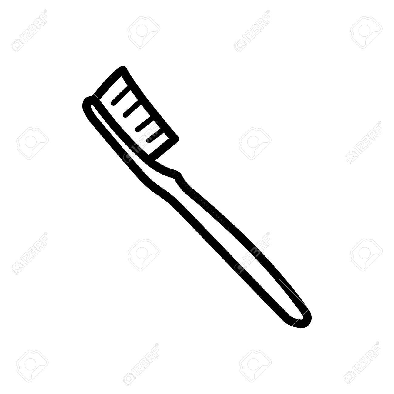 Toothbrush Icon Flat Vector Template Design Trendy Royalty Free 