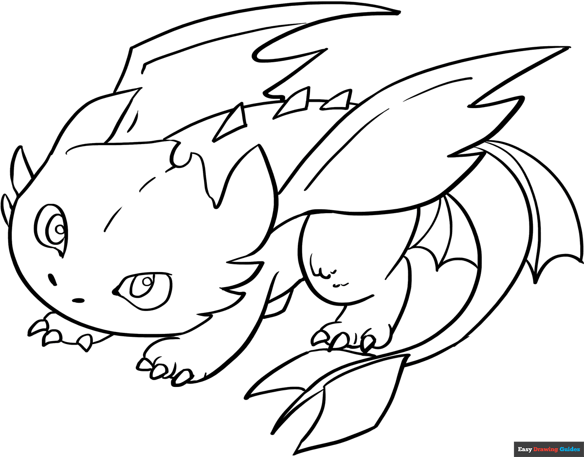 Toothless From How To Train Your Dragon Coloring Page Easy 