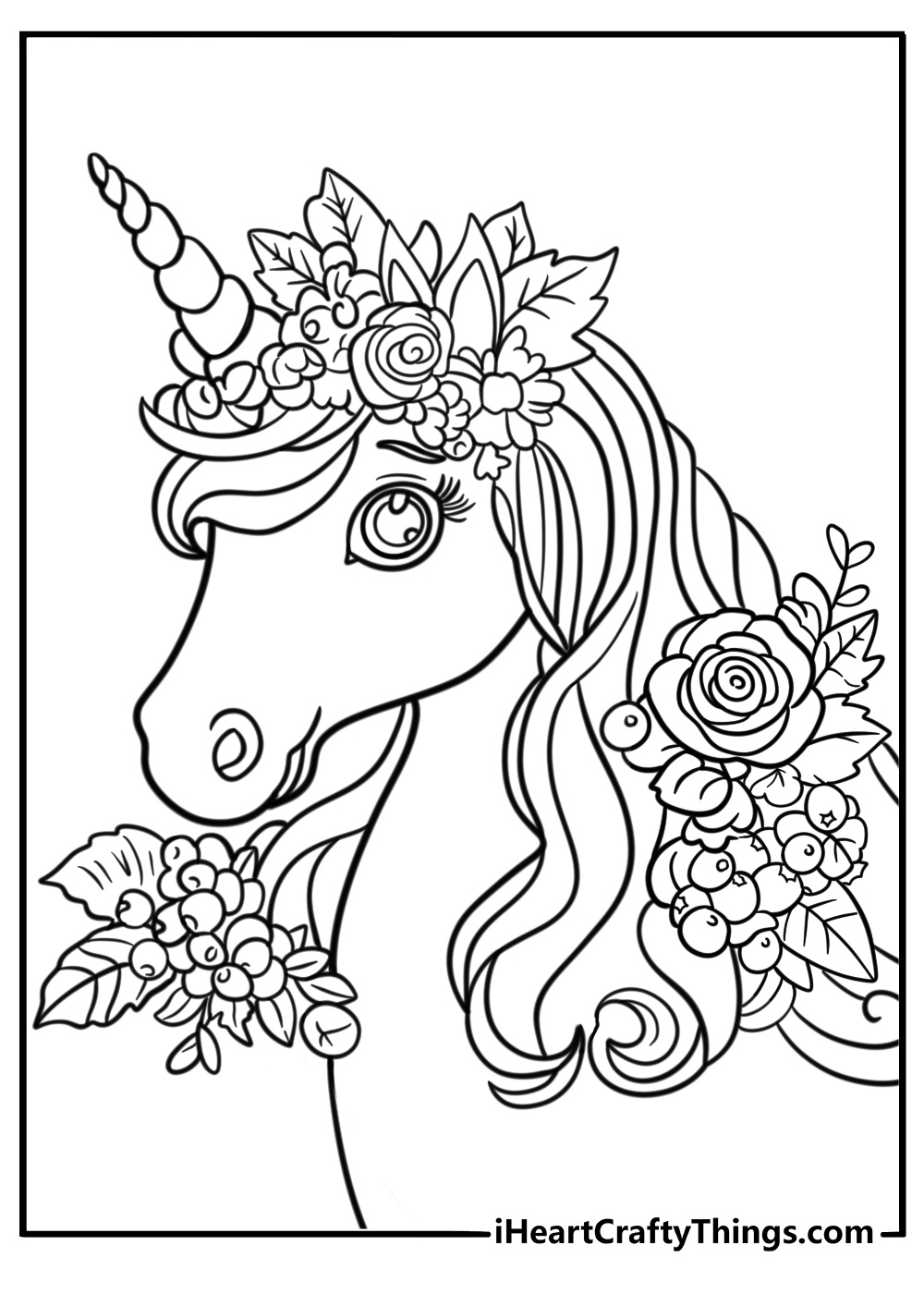 printable cute unicorn coloring pages