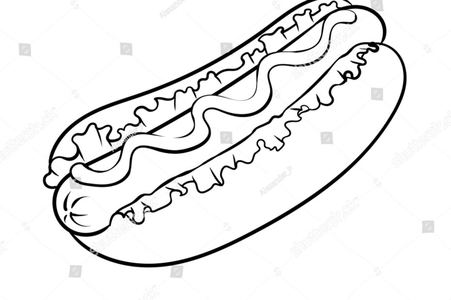 Vektor Stok Hot Dog Coloring Retro Vector Illustration Tanpa Royalti 1051218734 Shutterstock