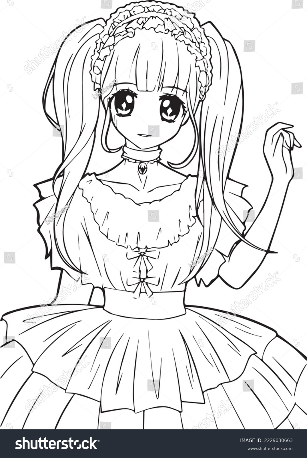 kawaii anime coloring pages