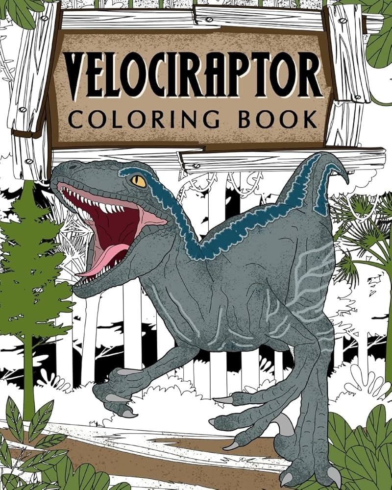 velociraptor pictures to color