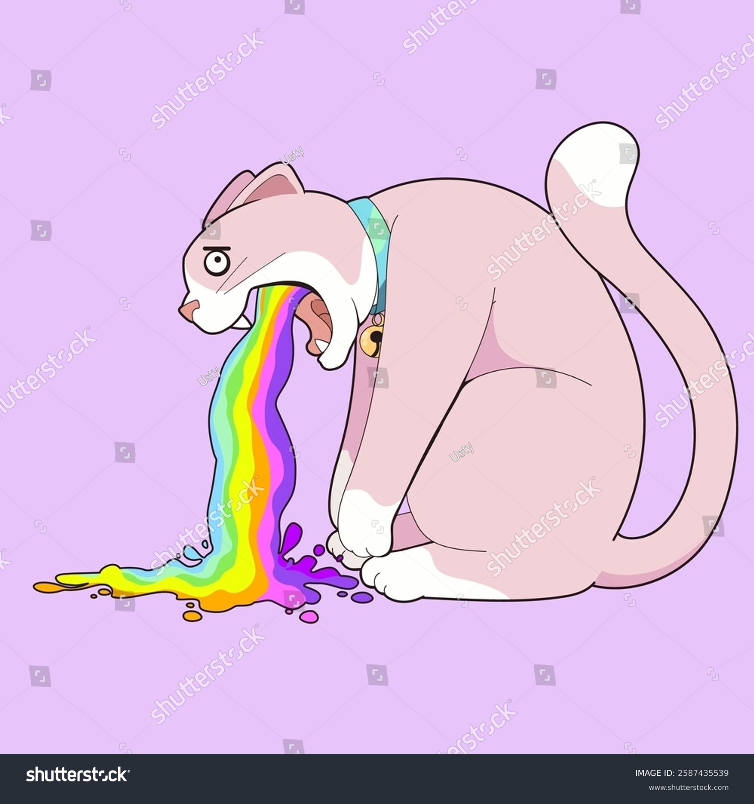 cat vomit pink color