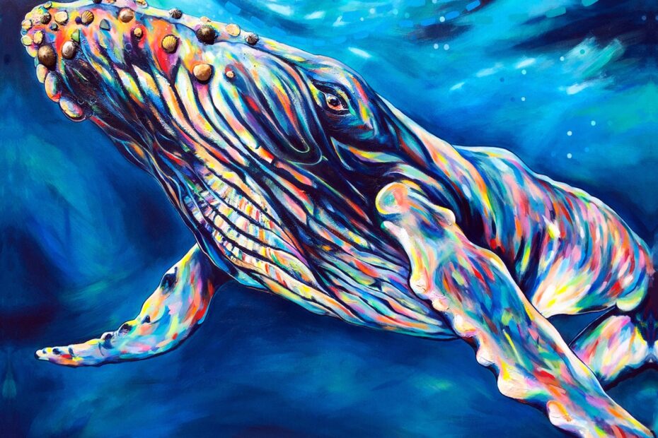 Whale Art Humpback Whale Print Rainbow Kohola Painting Kauai Artist Etsy