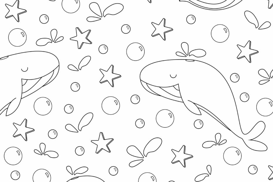 Whales And Forest Coloring Pages