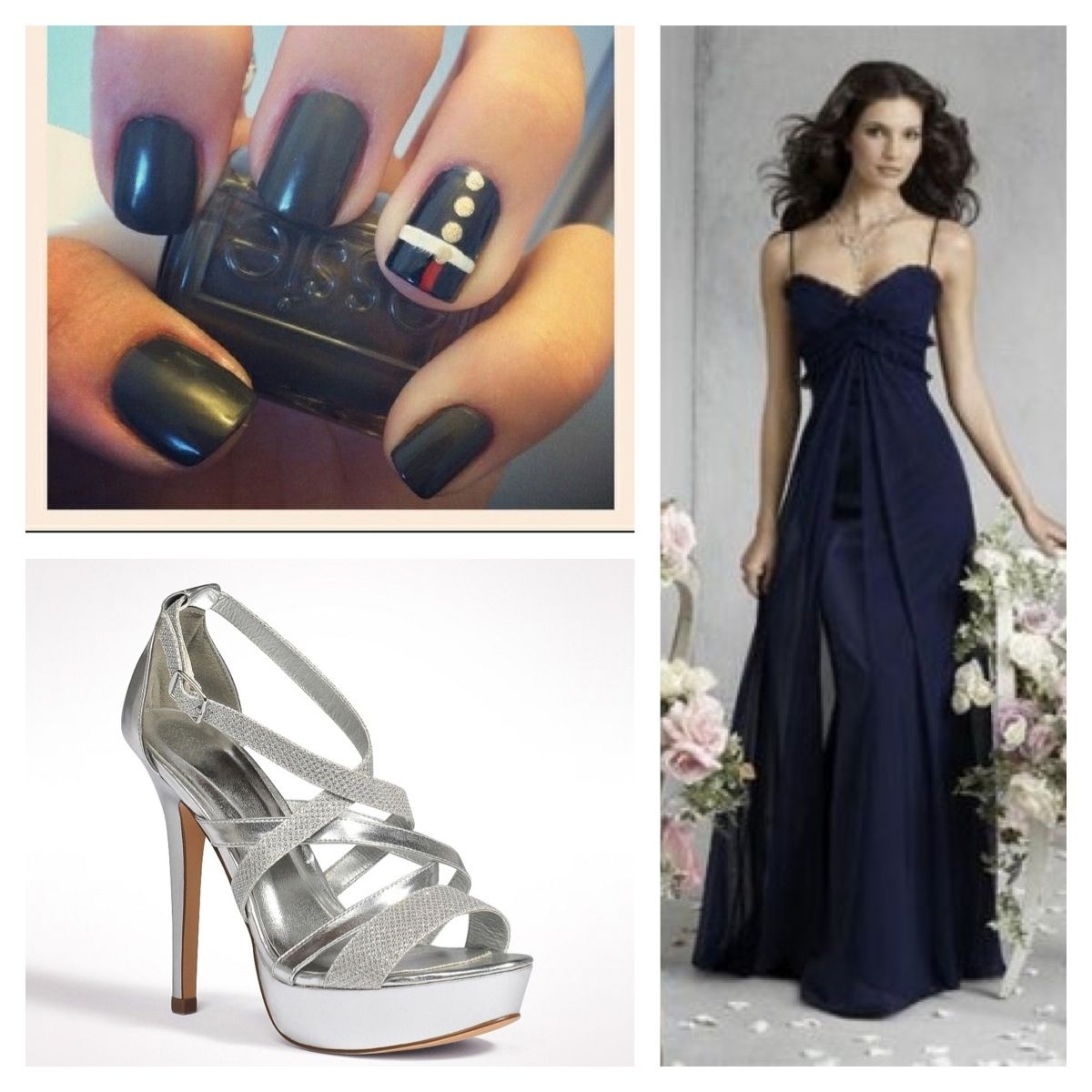 navy blue dress nail color